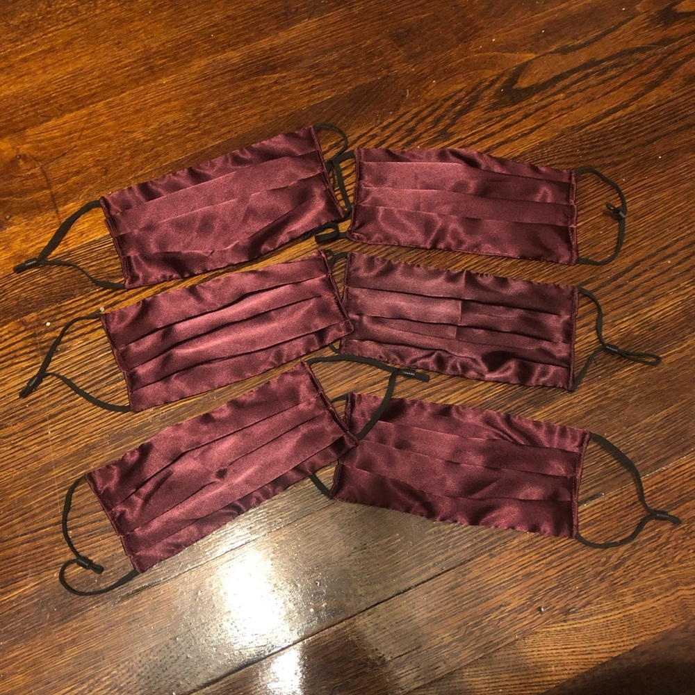 Wine Colored Silk Masks